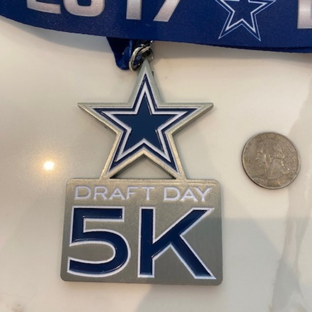 Dallas Cowboys Draft Day 5K 2017 finisher medal